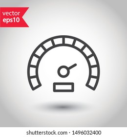 Gauge vector icon. Speedometer measurement sign. Vector meter flat icon. 
