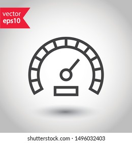 Gauge vector icon. Speedometer measurement sign. Vector meter flat icon. 