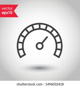 Gauge vector icon. Speedometer measurement sign. Vector meter flat icon. 