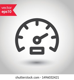 Gauge vector icon. Speedometer measurement sign. Vector meter flat icon. 