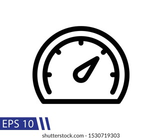 Gauge vector icon. Speedometer measurement sign. Vector meter line style icon. Flat design EPS 10