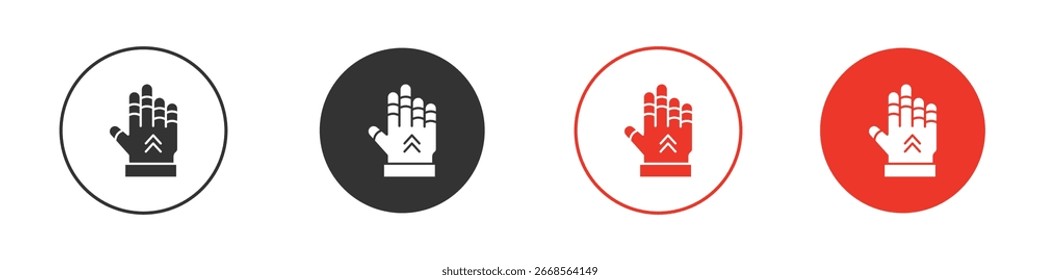 Icono del guantelete. Iconos de vector de estilo negro. Símbolo de signo aislado