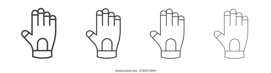Gauntlet-Icon Konzept Lineares Piktogramm. Einfache Elementgrafik.