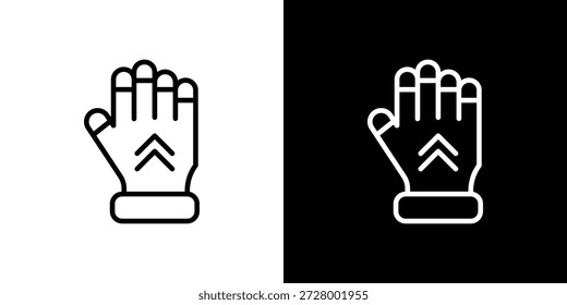 Gauntlet-Symbol. Isoliertes Objekt auf schwarz-weißem Hintergrund.