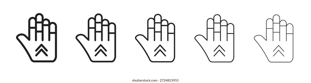 Lineare Symbole für Gauntlet-Symbole. Bearbeitbarer Strichsatz