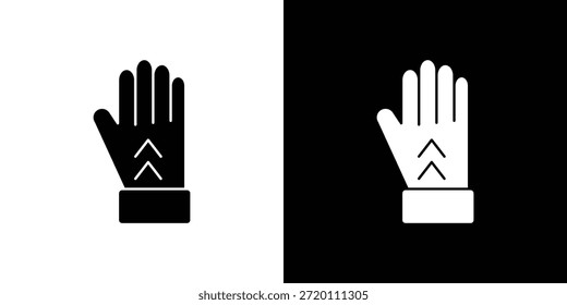 Gauntlet-Symbol einfache flache grafische Illustrationen. Schwarz-weiße Silhouette Vektor