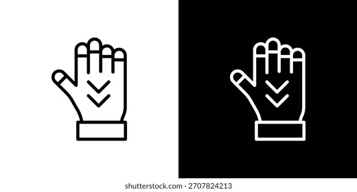 Gauntlet-Symbol in dünner Linie, Umriss und Strichstil für Apps