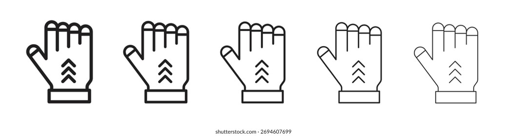 Symbole für Gauntlet-Symbole. Bearbeitbare Strichsammlung.