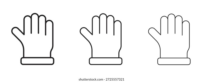 Gauntlet-Symbol auf weißem Hintergrund, bearbeitbare Strich-Vektorgrafik