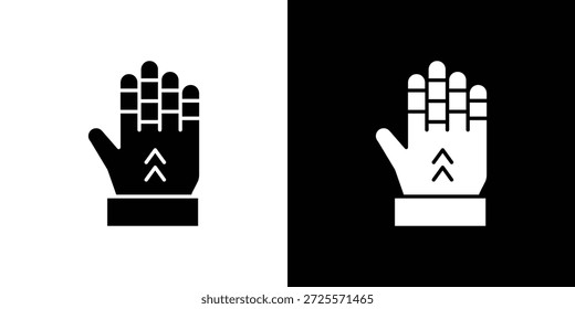 Icono de guantelete en estilo lineal delgado de trazo de moda.