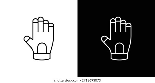 Gauntlet-Symbol, Vektorlogo-Umriss. Dünnstrichzeichen