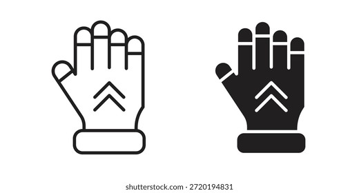 Gauntlet-Symbole. Pixel perfekt. Vektorkontursymbol. Flaches Logo-Konzept.