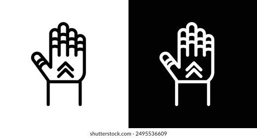 Gauntlet line icon vector illustration set.