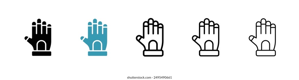 Conjunto de Vectores de iconos de línea Gauntlet.