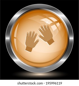 Gauntlets. Internet button. Vector illustration.