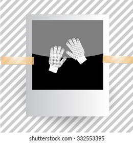 gauntlets. Photoframe. Vector icon.