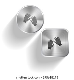 Gauntlets. Vector set steel buttons