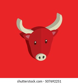 Gaur design on red background,clean vector