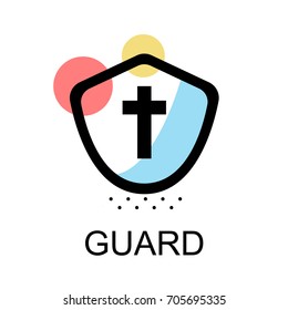 Gaurd icon for sccess on white background