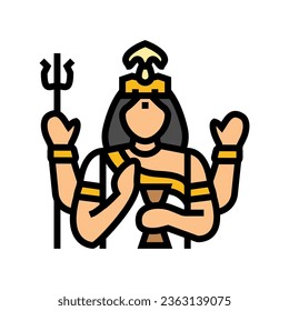 gauri god indian color icon vector. gauri god indian sign. isolated symbol illustration
