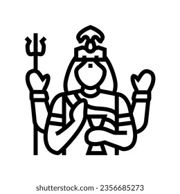 gauri god indian line icon vector. gauri god indian sign. isolated contour symbol black illustration