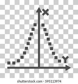 Gauss Plot icon. Vector illustration style is flat iconic symbol, gray color, transparent background. Designed for web and software interfaces.