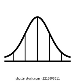 Gaussian curve, standard deviation icon vector.