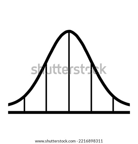 Gaussian curve, standard deviation icon vector.