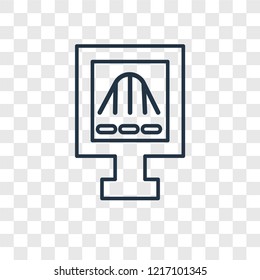 Gaussian function concept vector linear icon isolated on transparent background, Gaussian function concept transparency concept in outline style