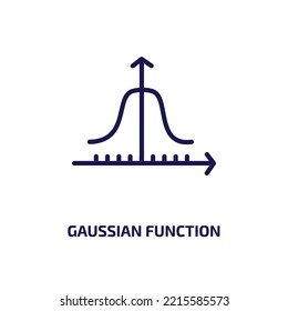 gaussian function icon from education collection. Thin linear gaussian function, analytics, calculation outline icon isolated on white background. Line vector gaussian function sign, symbol for web 