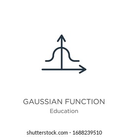 Gaussian function icon. Thin linear gaussian function outline icon isolated on white background from education collection. Line vector sign, symbol for web and mobile