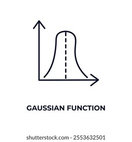 gaussian function outline icon. Linear vector from education concept. Thin line gaussian function icon isolated on white background