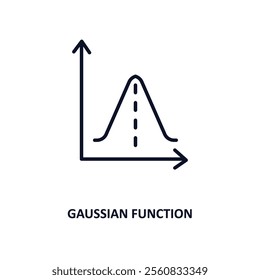 gaussian function outline icon.  Thin line icon from education collection. Editable vector isolated on white background