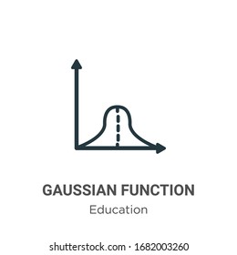 Gaussian function outline vector icon. Thin line black gaussian function icon, flat vector simple element illustration from editable education concept isolated stroke on white background