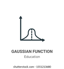 Gaussian function vector icon on white background. Flat vector gaussian function icon symbol sign from modern education collection for mobile concept and web apps design.
