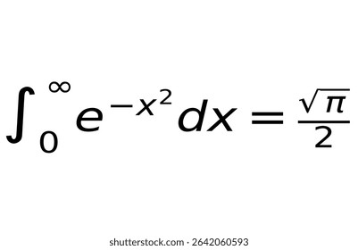 Gaussian Integral equation maths expression illustration for various educational projects 
