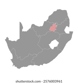 Gauteng province map, administrative division of South Africa. Vector illustration.