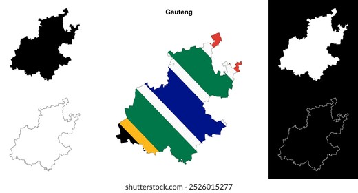 Conjunto de mapa de esquema de provincia de Gauteng