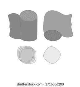 Icono de gasa sobre fondo blanco. Diseño vectorial de silueta.