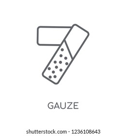 Gauze linear icon. Modern outline Gauze logo concept on white background from Dentist collection. Suitable for use on web apps, mobile apps and print media.