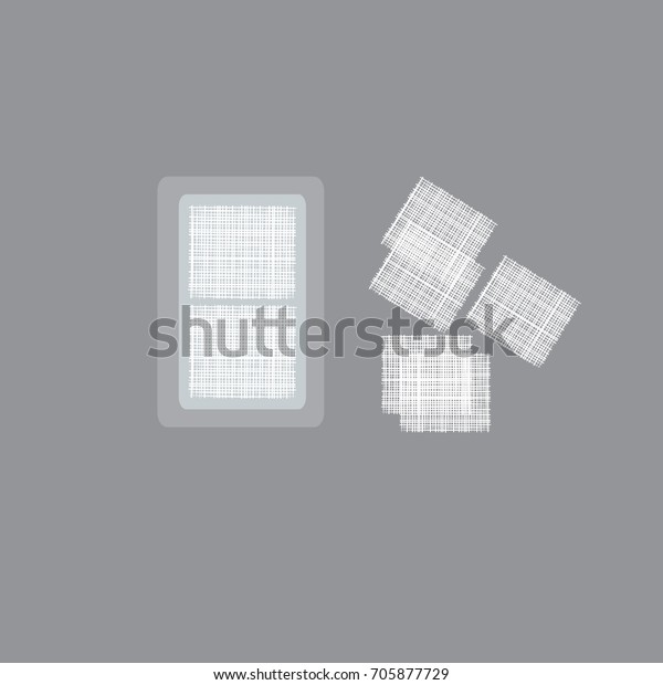 Gauze Pad First Aid Wound Dressing Stock Vector (Royalty Free) 705877729
