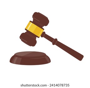 Gavel or auction hammer used in trials.Vector art that is easy to edit.