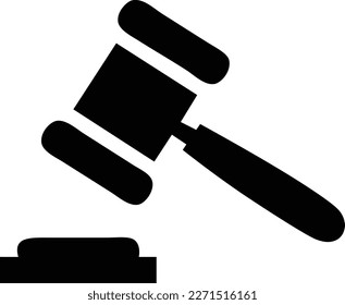 Gavel Black and White Illustration