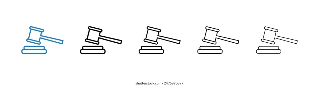 Gavel black and white vector icon