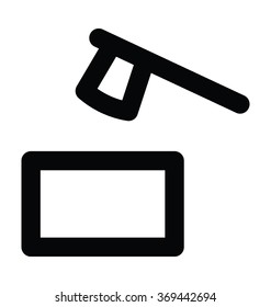 Gavel Bold Line Vector Icon 