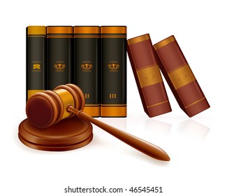 Gavel and books, mesh