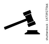 Gavel or ceremonial mallet icon. Small hammer for court of law, auction, meeting or ceremony. Vector Illustration