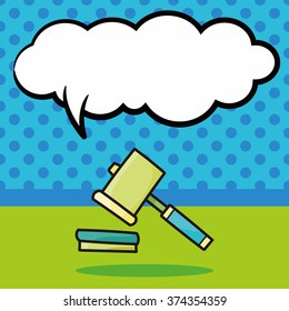 Gavel doodle, speech bubble