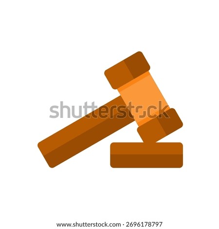 judge’s gavel flat icon illustration