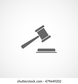 Gavel Flat Icon On White Background